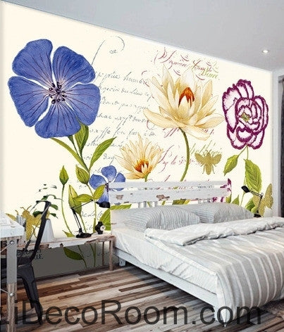 Image of Beautiful dream fresh pattern glass carnations flower oil painting effect wall art wall decor mural wallpaper wall IDCWP-000174