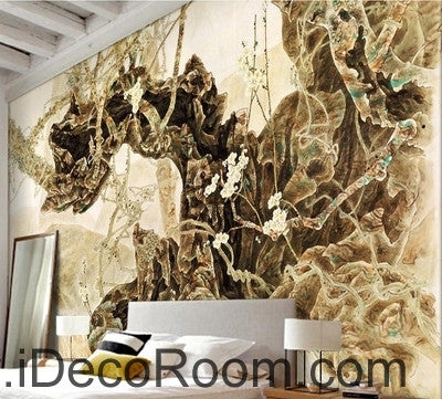 Image of European retro retro art old tree root tree branch oil painting effect wall art wall decor mural wallpaper wall IDCWP-000187