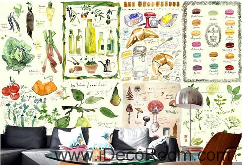 Image of Fantastic Fresh Radish Tomatoes Fruit & Vegetables Splice oil painting effect wall art wall decor mural wallpaper wall IDCWP-000195