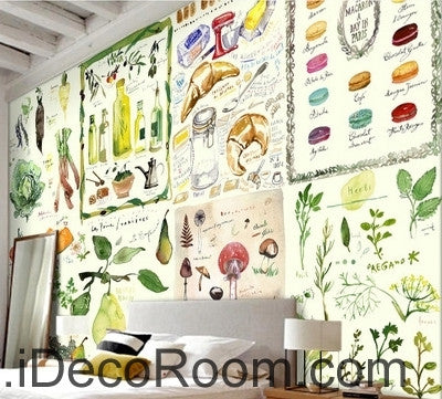 Image of Fantastic Fresh Radish Tomatoes Fruit & Vegetables Splice oil painting effect wall art wall decor mural wallpaper wall IDCWP-000195