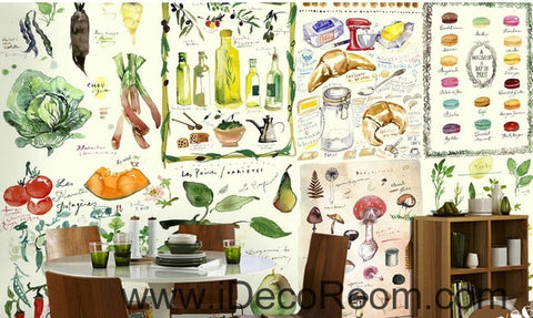 Image of Fantastic Fresh Radish Tomatoes Fruit & Vegetables Splice oil painting effect wall art wall decor mural wallpaper wall IDCWP-000195