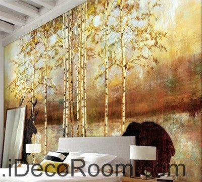 Image of Beautiful dream golden tree wall art wall decor mural wallpaper wall IDCWP-000207
