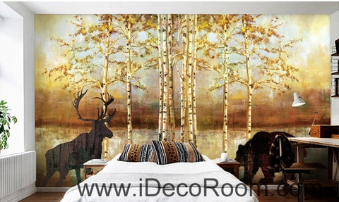 Image of Beautiful dream golden tree wall art wall decor mural wallpaper wall IDCWP-000207