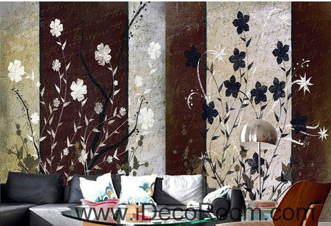 Image of European Style Retro Floral Floral Floral oil painting effect wall art wall decor mural wallpaper wall  IDCWP-000215