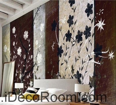 Image of European Style Retro Floral Floral Floral oil painting effect wall art wall decor mural wallpaper wall IDCWP-000215
