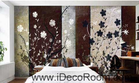 Image of European Style Retro Floral Floral Floral oil painting effect wall art wall decor mural wallpaper wall IDCWP-000215