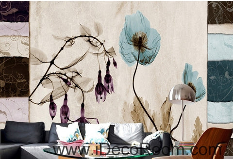 Image of Beautiful dream fresh blue bloom lantern flowers poppy flowers transparent flowers IDCWP-000222