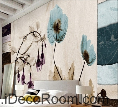 Image of Beautiful dream fresh blue bloom lantern flowers poppy flowers transparent flowers IDCWP-000222