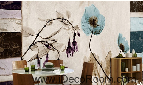 Image of Beautiful dream fresh blue bloom lantern flowers poppy flowers transparent flowers IDCWP-000222