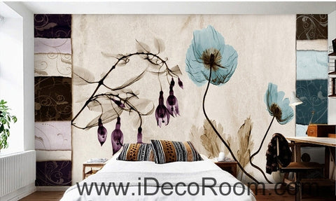 Image of Beautiful dream fresh blue bloom lantern flowers poppy flowers transparent flowers IDCWP-000222