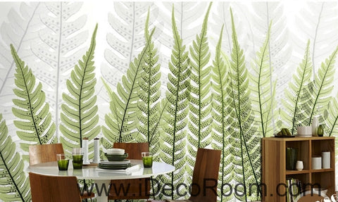 Image of Beautiful dream fresh green ferns transparent leaf wall art wall decor mural wallpaper wall IDCWP-000243