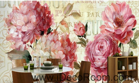 Image of Beautiful dream romantic pink in full bloom peony rose wall art wall decor mural wallpaper wall IDCWP-000245