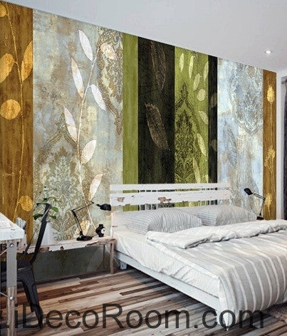 Image of Retro color pattern lines splicing painting wall art wall decor mural wallpaper wall IDCWP-000248