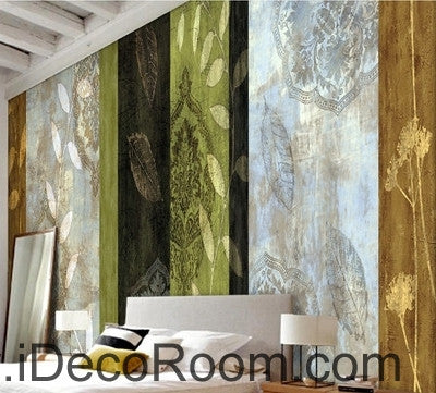 Image of Retro color pattern lines splicing painting wall art wall decor mural wallpaper wall IDCWP-000248