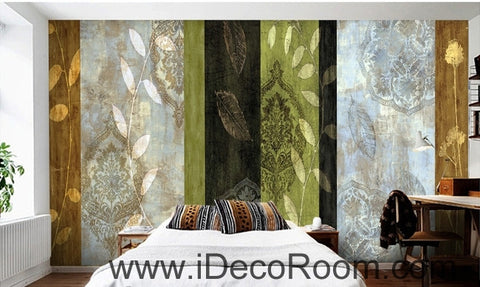 Image of Retro color pattern lines splicing painting wall art wall decor mural wallpaper wall IDCWP-000248