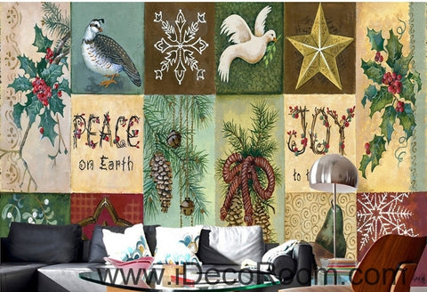 Image of Small fresh green pattern plant wall art wall decor mural wallpaper wall IDCWP-000252