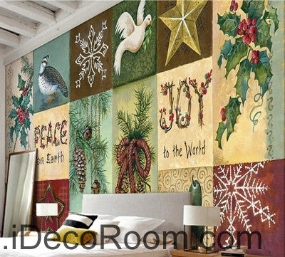 Image of Small fresh green pattern plant wall art wall decor mural wallpaper wall IDCWP-000252