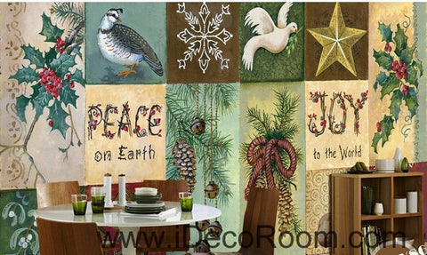 Image of Small fresh green pattern plant wall art wall decor mural wallpaper wall IDCWP-000252