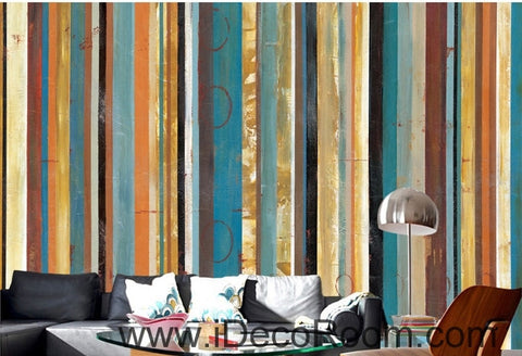 Image of Retro color vertical striped stripes spliced ??painting wall art wall decor mural wallpaper wall IDCWP-000255