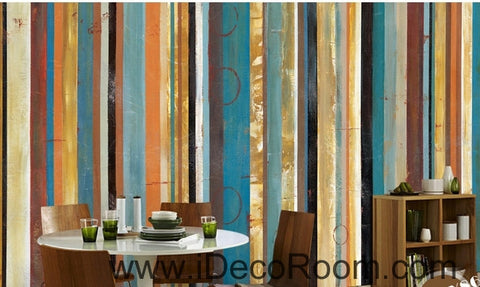 Image of Retro color vertical striped stripes spliced ??painting wall art wall decor mural wallpaper wall IDCWP-000255