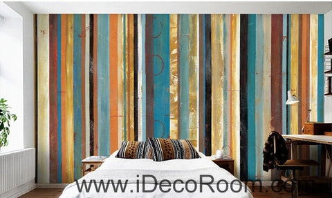 Image of Retro color vertical striped stripes spliced ??painting wall art wall decor mural wallpaper wall IDCWP-000255
