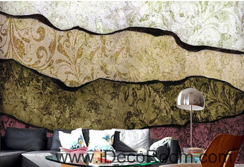 Image of Retro to do the old abstract lines Patterns of the oil painting effect wall art wall decor mural wallpaper wall IDCWP-000266