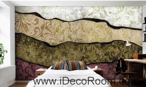 Image of Retro to do the old abstract lines Patterns of the oil painting effect wall art wall decor mural wallpaper wall IDCWP-000266