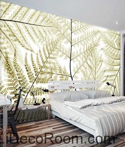 Image of Beautiful dream retro old ferns transparent leaves wall art wall decor mural wallpaper wall IDCWP-000280