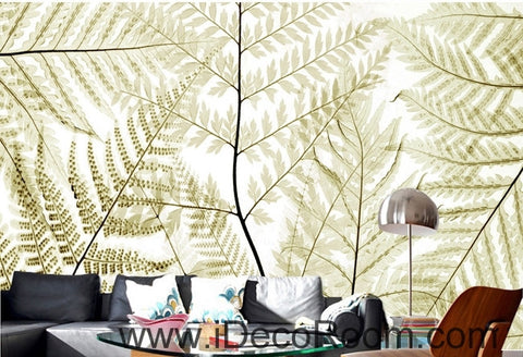 Image of Beautiful dream retro old ferns transparent leaves wall art wall decor mural wallpaper wall IDCWP-000280