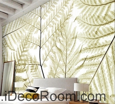 Image of Beautiful dream retro old ferns transparent leaves wall art wall decor mural wallpaper wall IDCWP-000280
