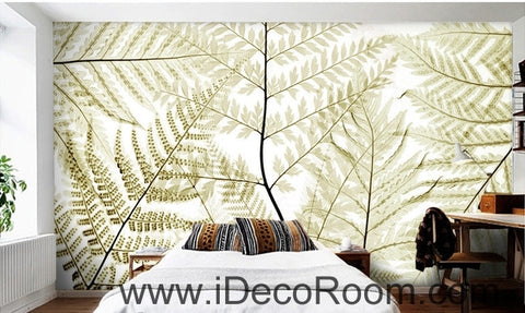 Image of Beautiful dream retro old ferns transparent leaves wall art wall decor mural wallpaper wall IDCWP-000280