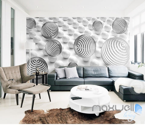 Image of 3D Line Sphere Ball 5D Wall Paper Mural Modern Art Print Decals Room Decor IDCWP-3DB-000006