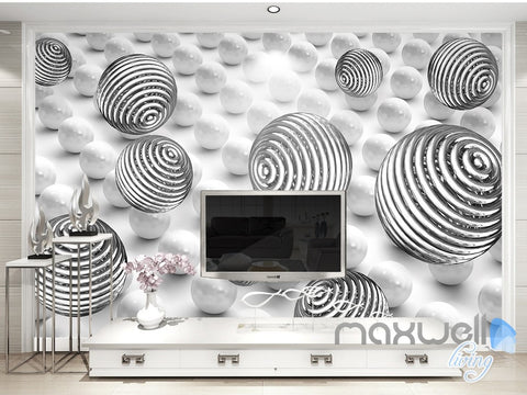Image of 3D Line Sphere Ball 5D Wall Paper Mural Modern Art Print Decals Room Decor IDCWP-3DB-000006
