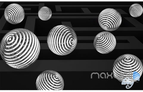 Image of 3D Hollow Ball 5D Wall Paper Mural Art Print Decals Business Office Decor IDCWP-3DB-000014