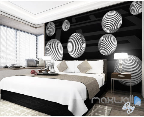 Image of 3D Hollow Ball 5D Wall Paper Mural Art Print Decals Business Office Decor IDCWP-3DB-000014