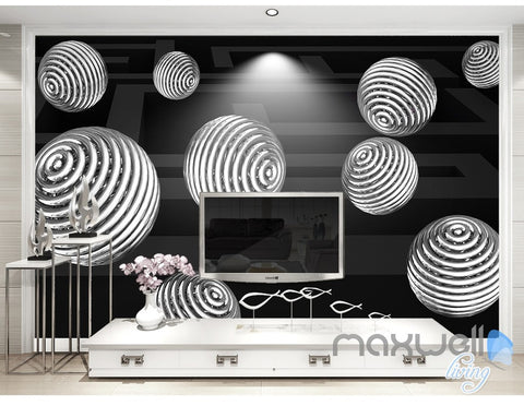 Image of 3D Hollow Ball 5D Wall Paper Mural Art Print Decals Business Office Decor IDCWP-3DB-000014