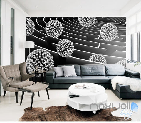 Image of 3D Modern Maze Ball 5D Wall Paper Mural Art Print Decals Living Room Decor IDCWP-3DB-000019
