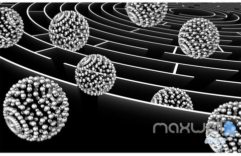 Image of 3D Modern Maze Ball 5D Wall Paper Mural Art Print Decals Living Room Decor IDCWP-3DB-000019