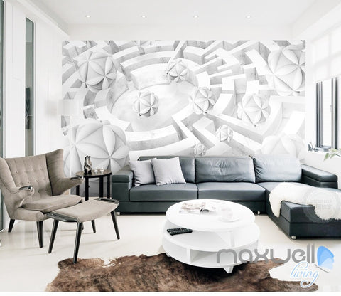 Image of 3D Maze Ball 5D Wall Paper Mural Art Print Decals Modern Living Room Decor IDCWP-3DB-000021