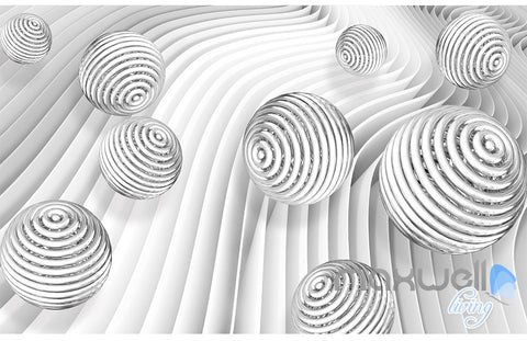 Image of 3D Waving Ball 5D Wall Paper Mural Art Print Decals Modern Bedroom Decor IDCWP-3DB-000025