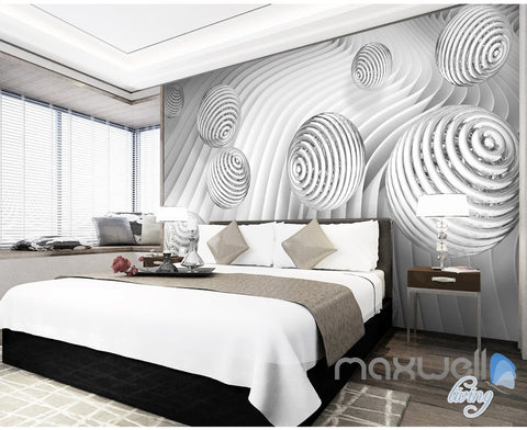 Image of 3D Waving Ball 5D Wall Paper Mural Art Print Decals Modern Bedroom Decor IDCWP-3DB-000025