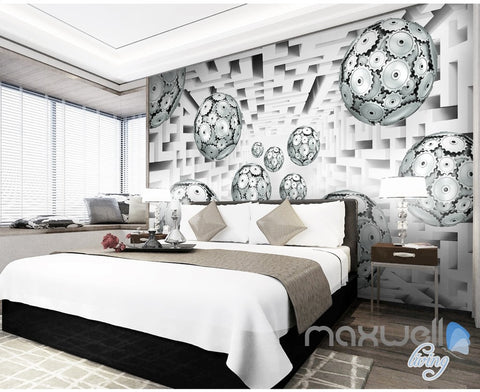 Image of 3D Gear Ball Modern 5D Wall Paper Mural Art Print Decals Business Decor IDCWP-3DB-000029