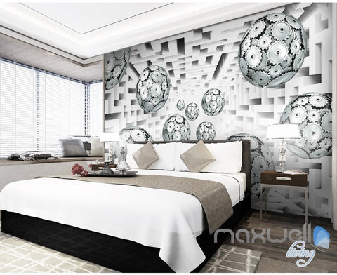 Image of 3D Gear Ball Modern 5D Wall Paper Mural Art Print Decals Business Decor IDCWP-3DB-000029
