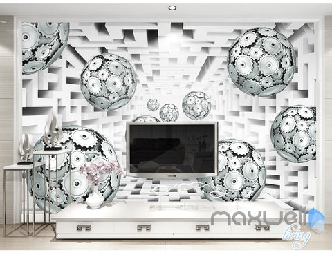 Image of 3D Gear Ball Modern 5D Wall Paper Mural Art Print Decals Business Decor IDCWP-3DB-000029
