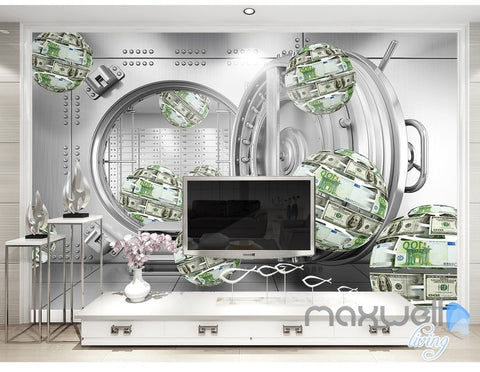 Image of 3D Money Ball Bank 5D Wall Paper Mural Modern Art Print Decals Decor IDCWP-3DB-000034