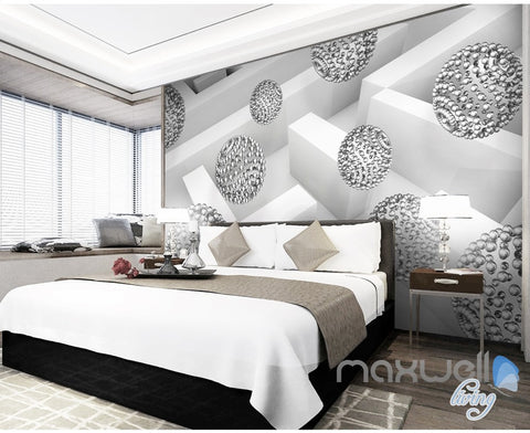 Image of 3D Glass Ball Sphere 5D Wall Paper Mural Modern Art Print Business Decor IDCWP-3DB-000036