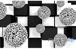 3D Number Ball Blocks 5D Wall Paper Mural Art Print Business Office Decor IDCWP-3DB-000040