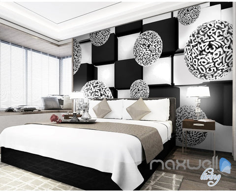 Image of 3D Number Ball Blocks 5D Wall Paper Mural Art Print Business Office Decor IDCWP-3DB-000040