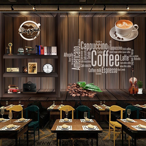 Image of Coffee shop Wallpaper Coffee Club Cafe Wall Murals IDCWP-CF-000001