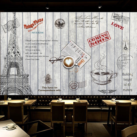 Image of Coffee shop Wallpaper Coffee Club Cafe Wall Murals IDCWP-CF-000004